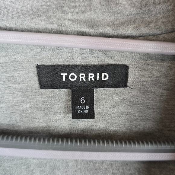 Torrid Heathered Gray Women's Work Business Lined Blazer Jacket 6 - 6X - Picture 3 of 5